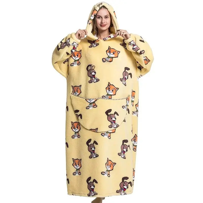 Hoodie-Decke mit Kapuze lang – Oversized Kuscheldecke – Produktansicht 2