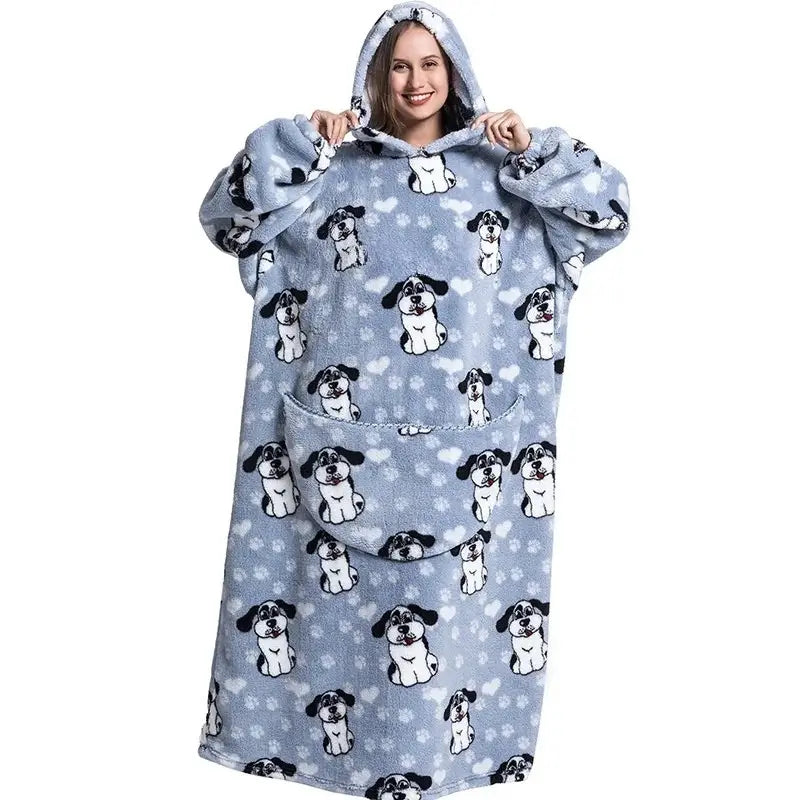 Hoodie-Decke mit Kapuze lang – Oversized Kuscheldecke – Produktansicht 14