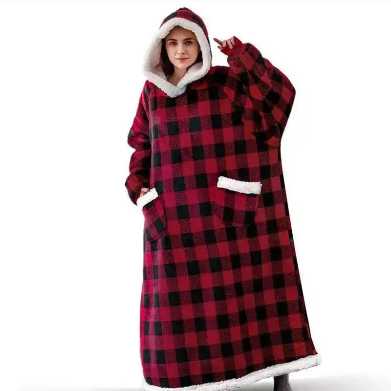 Hoodie-Decke mit Kapuze lang – Kuscheldecke zum Anziehen – Produktansicht 2