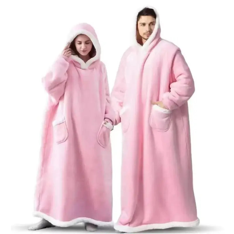Hoodie-Decke mit Kapuze lang – Kuscheldecke zum Anziehen – Produktansicht 4