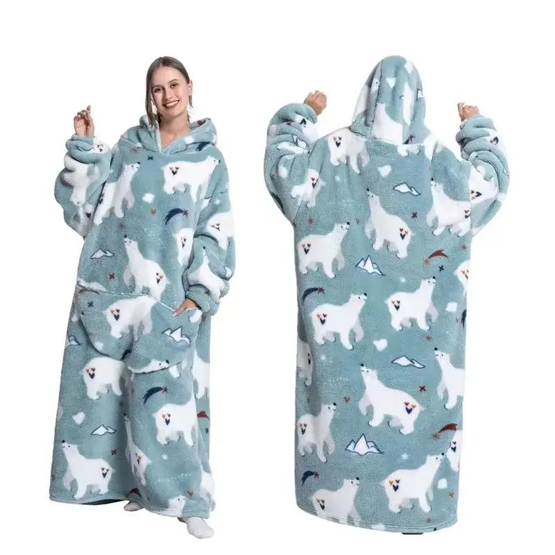 Hoodie-Decke mit Kapuze lang – Oversized Kuscheldecke – Produktansicht 6