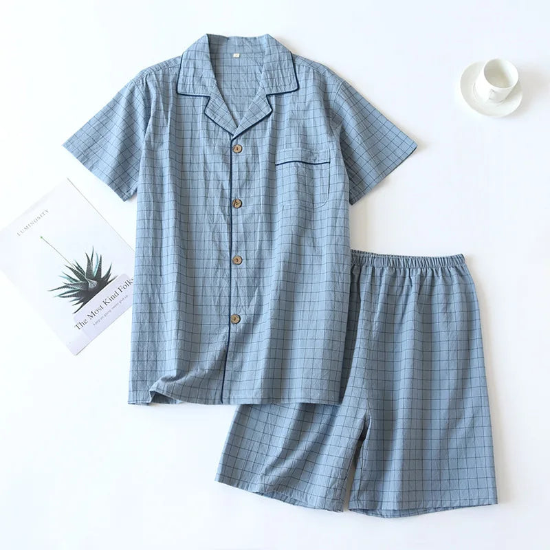 Paar Schlafanzug kurz kariert – Pyjama Partnerlook Sommer – Produktansicht 26