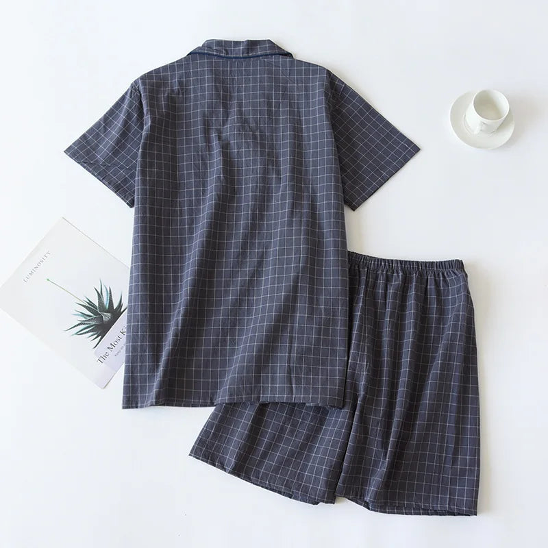 Paar Schlafanzug kurz kariert – Pyjama Partnerlook Sommer – Produktansicht 29