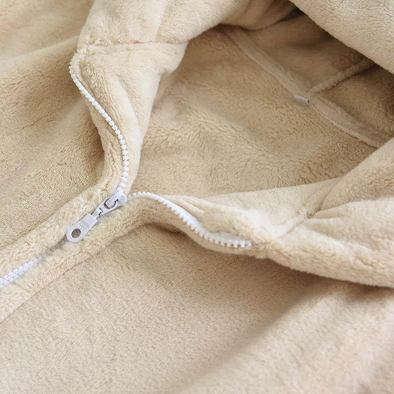 Paar Flanell Schlafanzug mit Kapuze – warmer Pyjama Winter – Produktansicht 17
