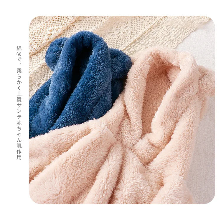 Kinder Schlafanzug Fleece Bär Kapuze – warmer Pyjama Winter – Produktansicht 11