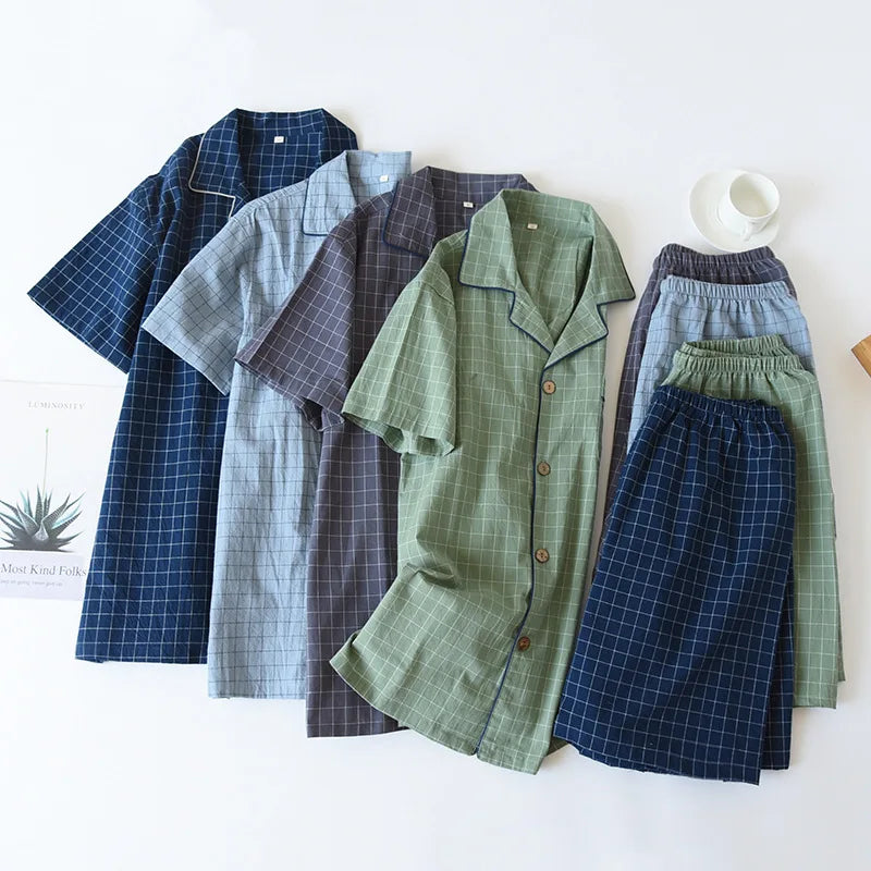 Paar Schlafanzug kurz kariert – Pyjama Partnerlook Sommer – Produktansicht 23