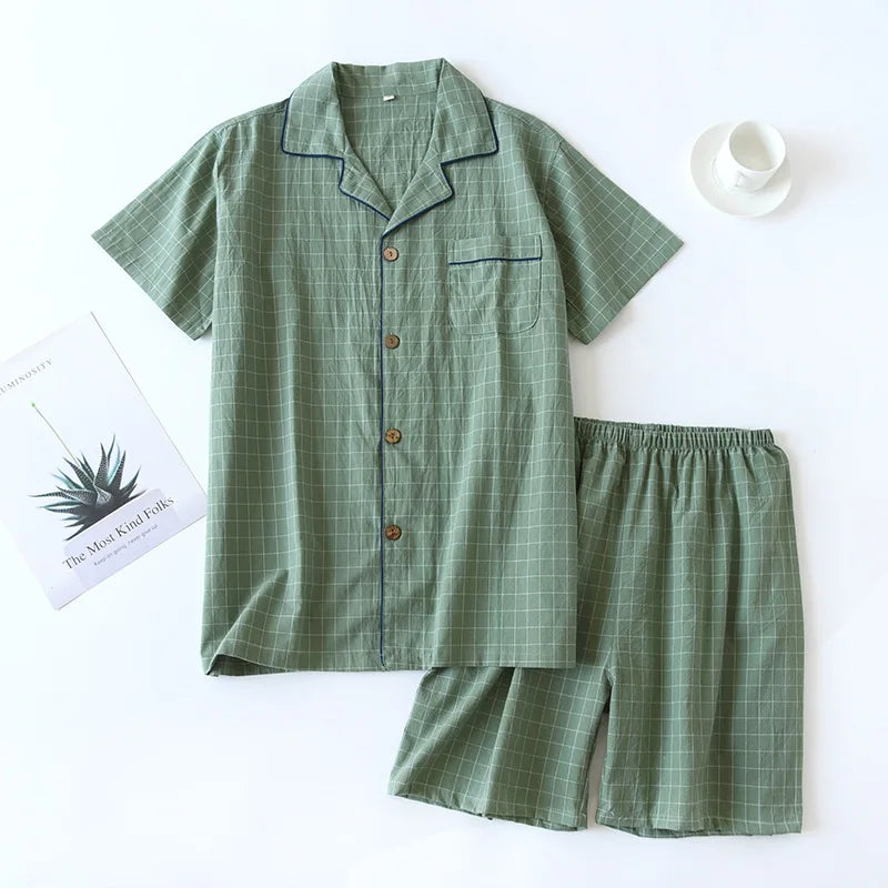 Paar Schlafanzug kurz kariert – Pyjama Partnerlook Sommer – Produktansicht 27