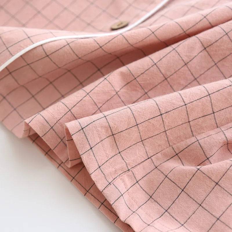 Paar Schlafanzug kurz kariert – Pyjama Partnerlook Sommer – Produktansicht 19