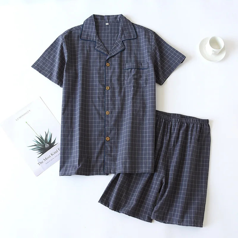 Paar Schlafanzug kurz kariert – Pyjama Partnerlook Sommer – Produktansicht 42