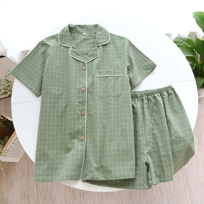 Paar Schlafanzug kurz kariert – Pyjama Partnerlook Sommer – Produktansicht 39
