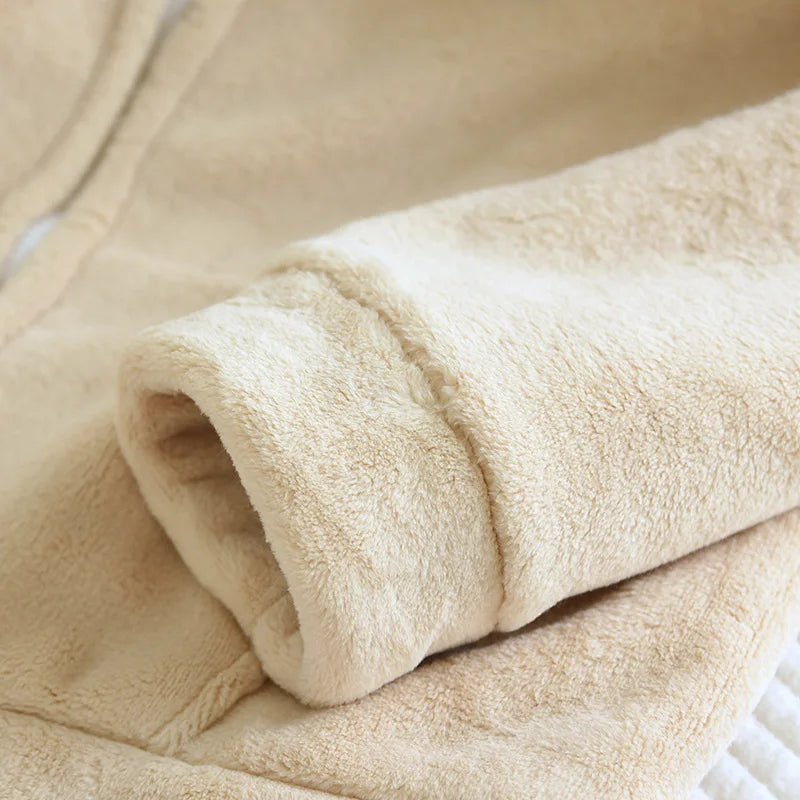 Paar Flanell Schlafanzug mit Kapuze – warmer Pyjama Winter – Produktansicht 19