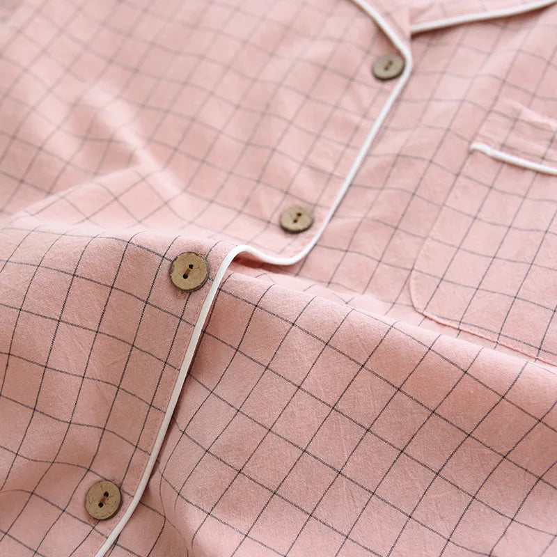 Paar Schlafanzug kurz kariert – Pyjama Partnerlook Sommer – Produktansicht 17
