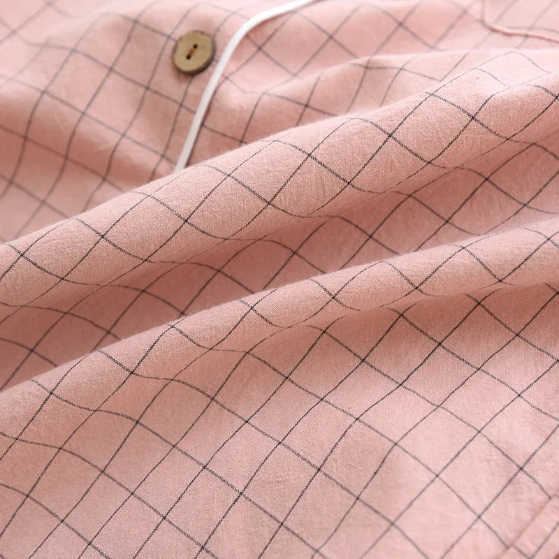 Paar Schlafanzug kurz kariert – Pyjama Partnerlook Sommer – Produktansicht 18