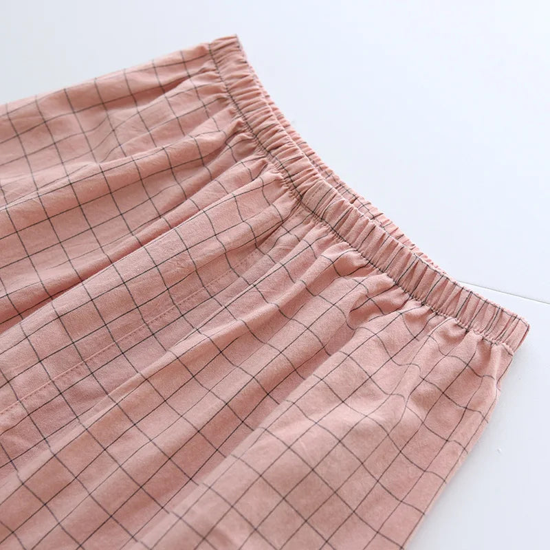 Paar Schlafanzug kurz kariert – Pyjama Partnerlook Sommer – Produktansicht 20