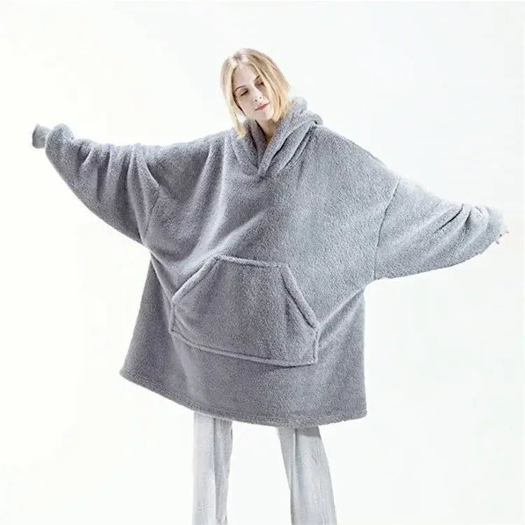 Hoodie-Decke mit Kapuze kurz – Kuscheldecke zum Anziehen – Produktansicht 7
