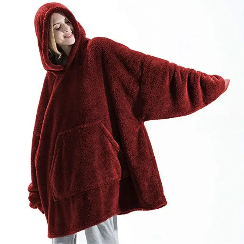 Hoodie-Decke mit Kapuze kurz – Kuscheldecke zum Anziehen – Produktansicht 3