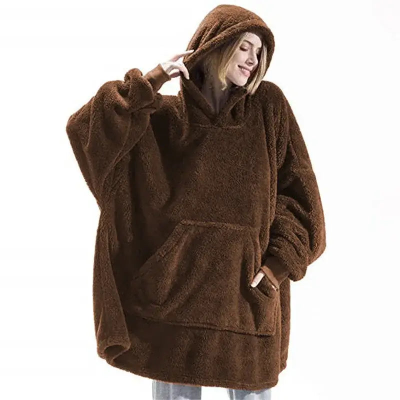 Hoodie-Decke mit Kapuze kurz – Kuscheldecke zum Anziehen – Produktansicht 6