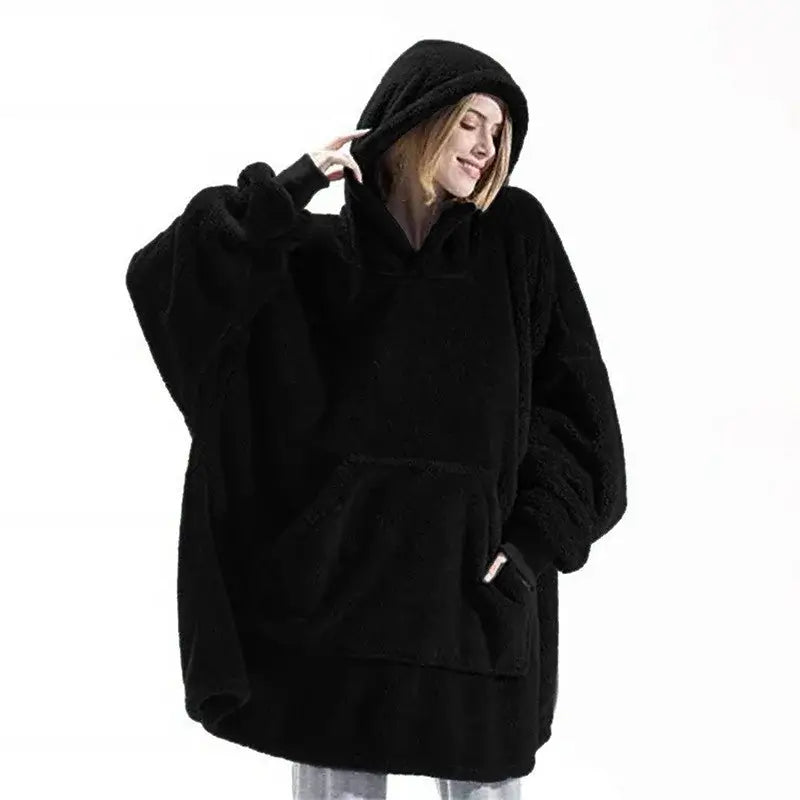 Hoodie-Decke mit Kapuze kurz – Kuscheldecke zum Anziehen – Produktansicht 8