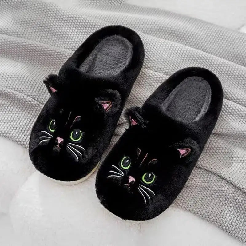 Katzen Hausschuhe Plüsch – kuschelige Pantoffeln – Produktansicht 4