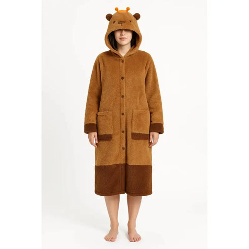 Capybara Onesie Erwachsene Plüsch – Jumpsuit Schlafanzug – Produktansicht 1