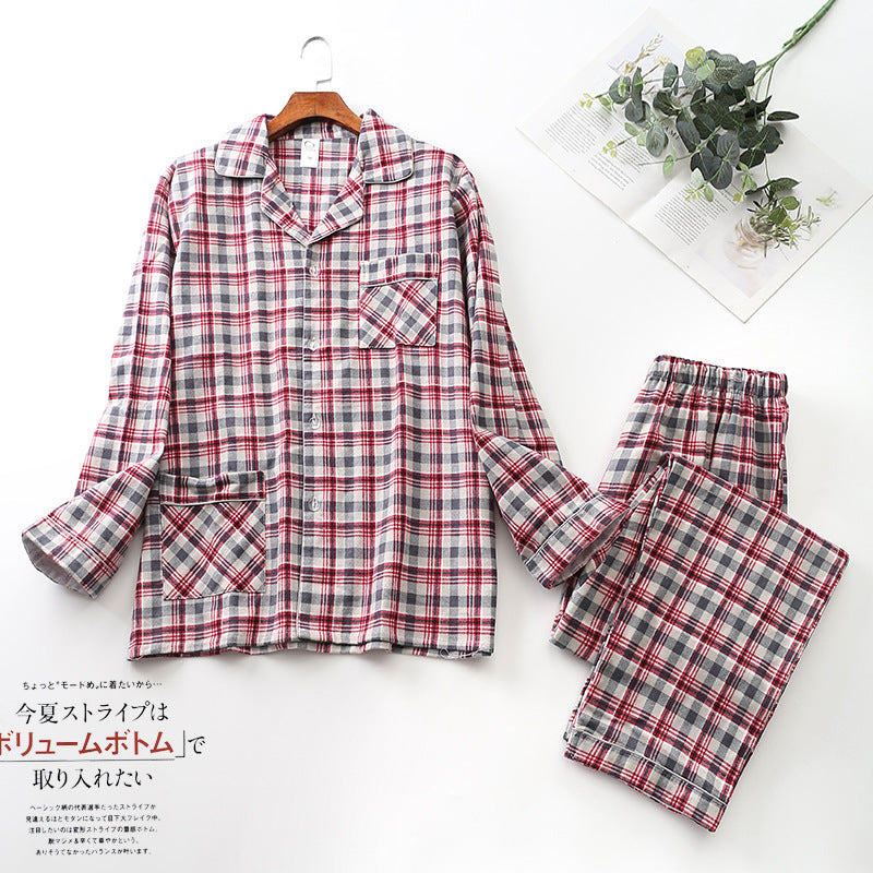 Herren Flanell Schlafanzug lang kariert – warmer Pyjama – Produktansicht 10