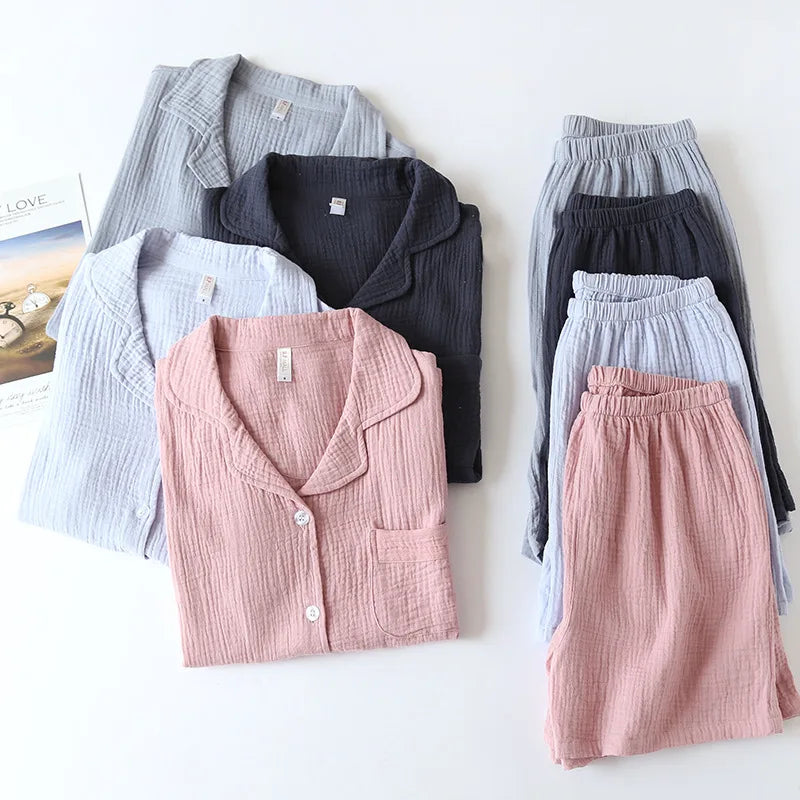 Damen Schlafanzug kurz Baumwolle – Pyjama Set Sommer – Produktansicht 8