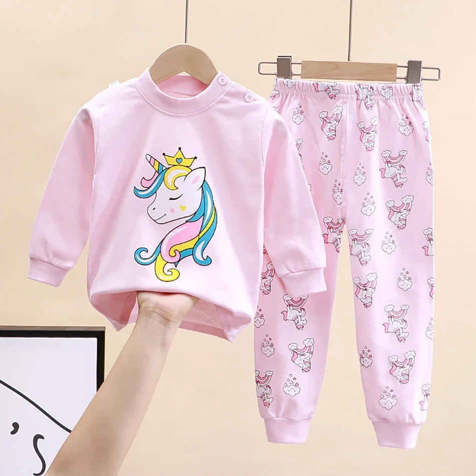 Kinder Schlafanzug Einhorn Tiermotiv – Pyjama Set – Produktansicht 1