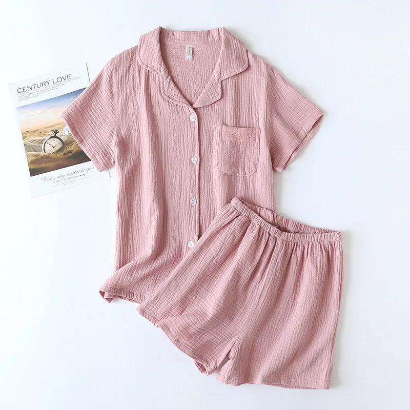 Damen Schlafanzug kurz Baumwolle – Pyjama Set Sommer – Produktansicht 11