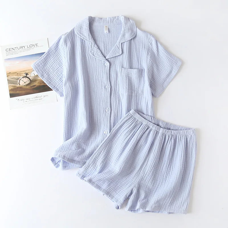 Damen Schlafanzug kurz Baumwolle – Pyjama Set Sommer – Produktansicht 12