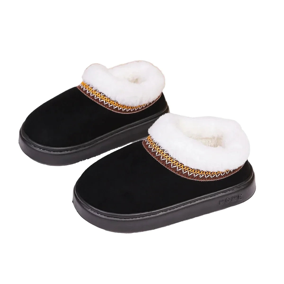Damen Hausschuh-Stiefel Plüsch Plateau – warme Pantoffeln – Produktansicht 4