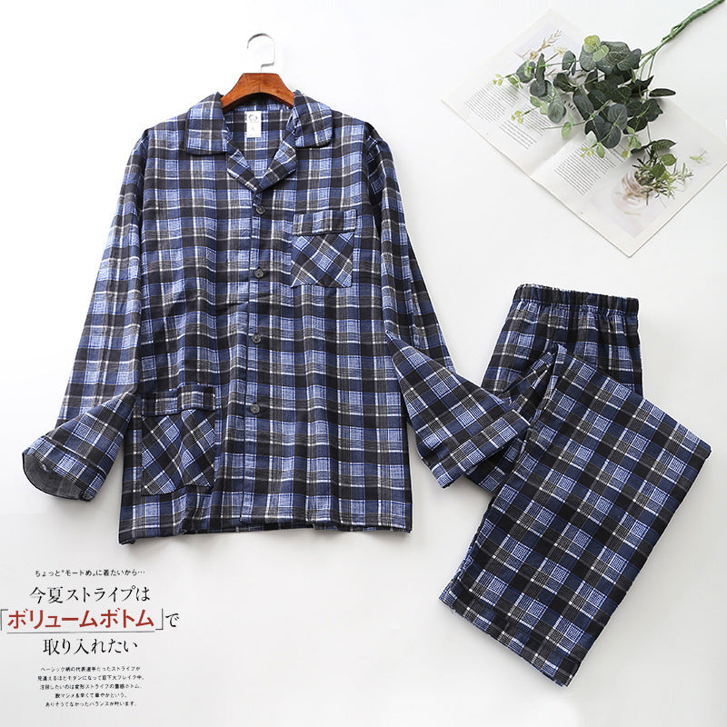 Herren Flanell Schlafanzug lang kariert – warmer Pyjama – Produktansicht 9