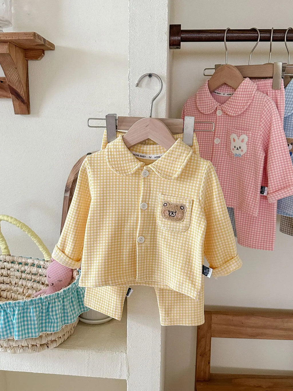 Kinder Schlafanzug lang kariert – Pyjama Set Herbst – Produktansicht 12