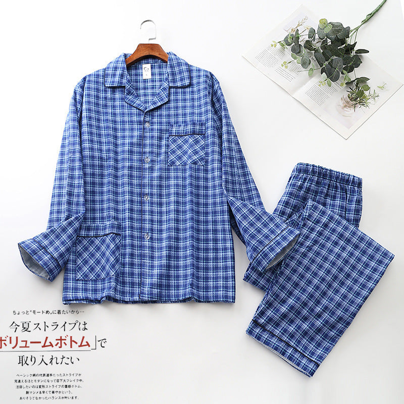 Herren Flanell Schlafanzug lang kariert – warmer Pyjama – Produktansicht 8