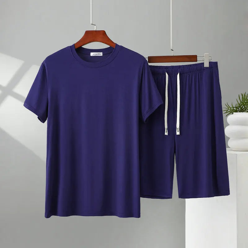 Herren Schlafanzug kurz Übergröße Viskose – Pyjama Set – Produktansicht 8