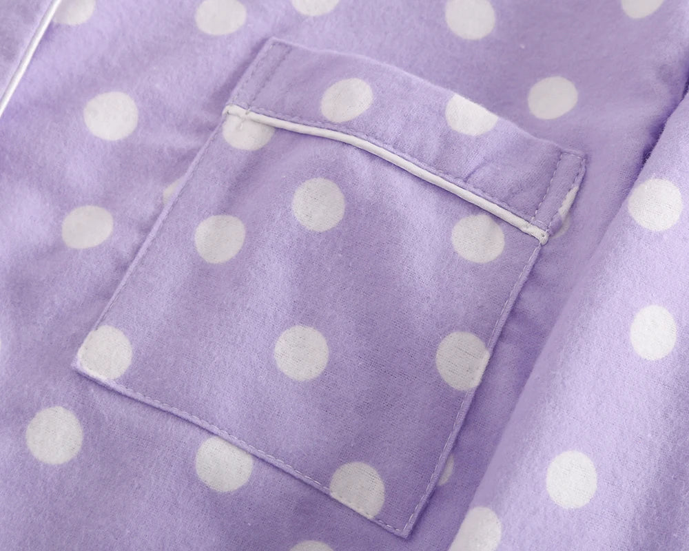Damen Flanell Schlafanzug lang – warmer Pyjama Winter – Produktansicht 7