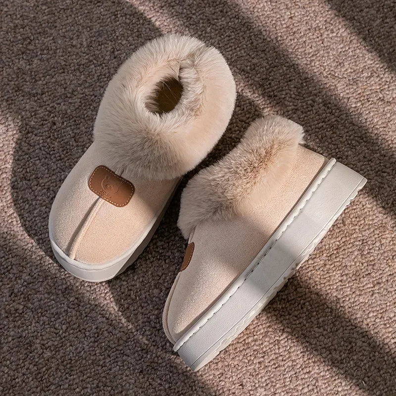 Damen Hausschuh-Stiefel Plateau Plüsch – Pantoffeln Loris – Produktansicht 1