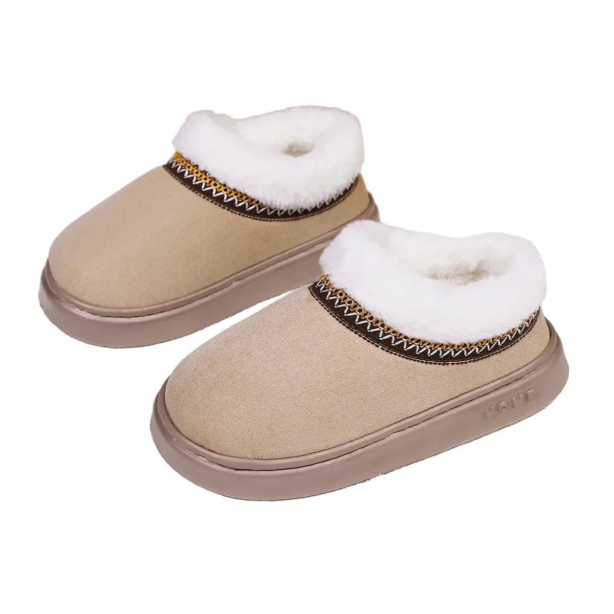 Damen Hausschuh-Stiefel Plüsch Plateau – warme Pantoffeln – Produktansicht 2