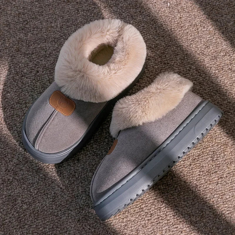 Damen Hausschuh-Stiefel Plateau Plüsch – Pantoffeln Loris – Produktansicht 4