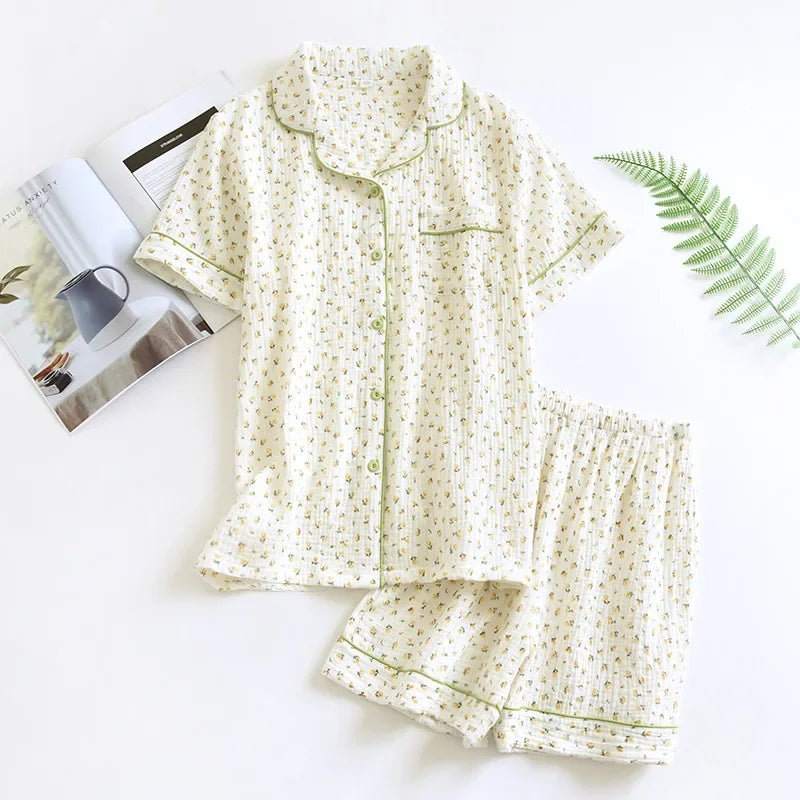 Damen Schlafanzug kurz Baumwolle Herz – Pyjama Sommer – Produktansicht 8