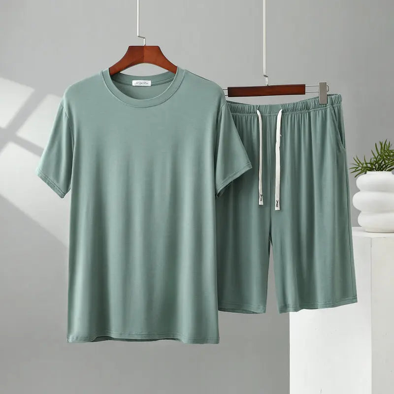 Herren Schlafanzug kurz Übergröße Viskose – Pyjama Set – Produktansicht 11