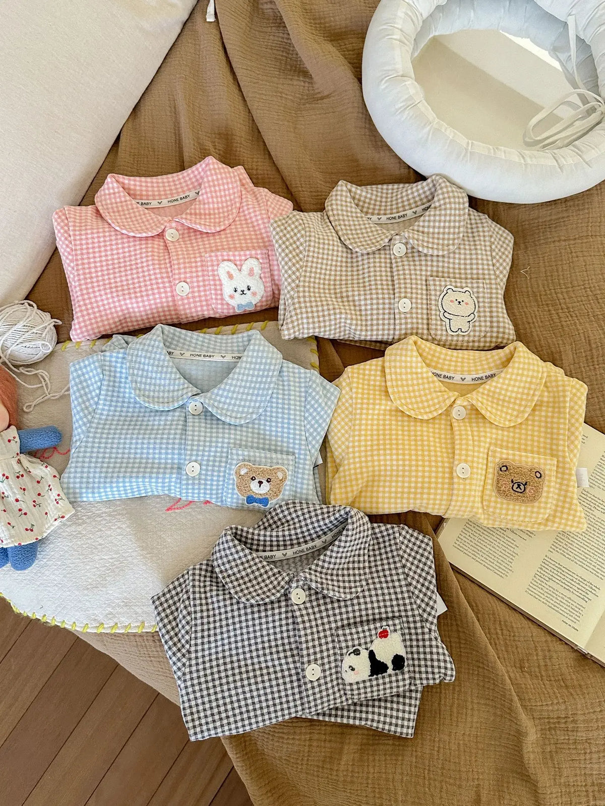 Kinder Schlafanzug lang kariert – Pyjama Set Herbst – Produktansicht 10