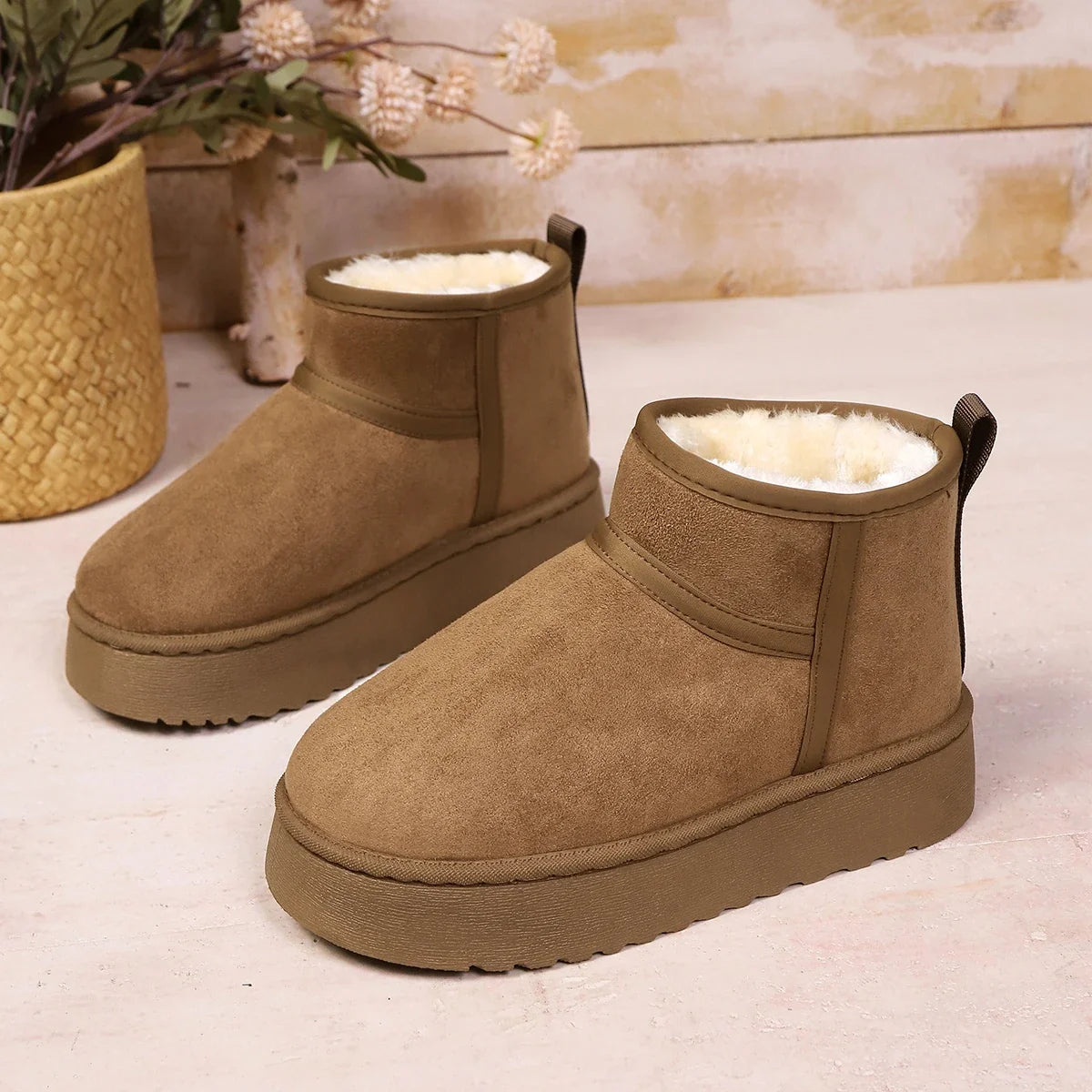 Damen Hausschuh-Stiefel gefüttert – warme Winter-Boots – Produktansicht 2