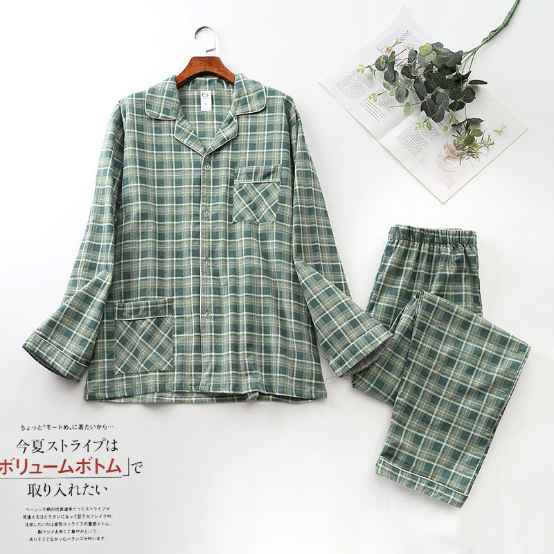 Herren Flanell Schlafanzug lang kariert – warmer Pyjama – Produktansicht 11
