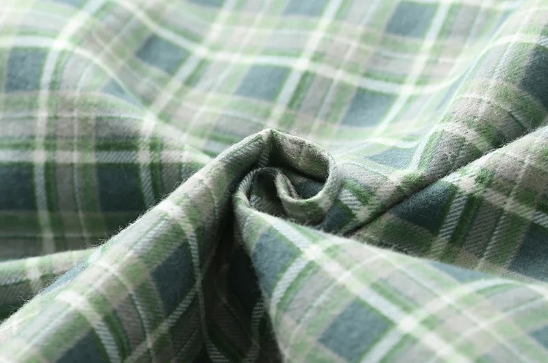 Herren Flanell Schlafanzug lang kariert – warmer Pyjama – Produktansicht 18
