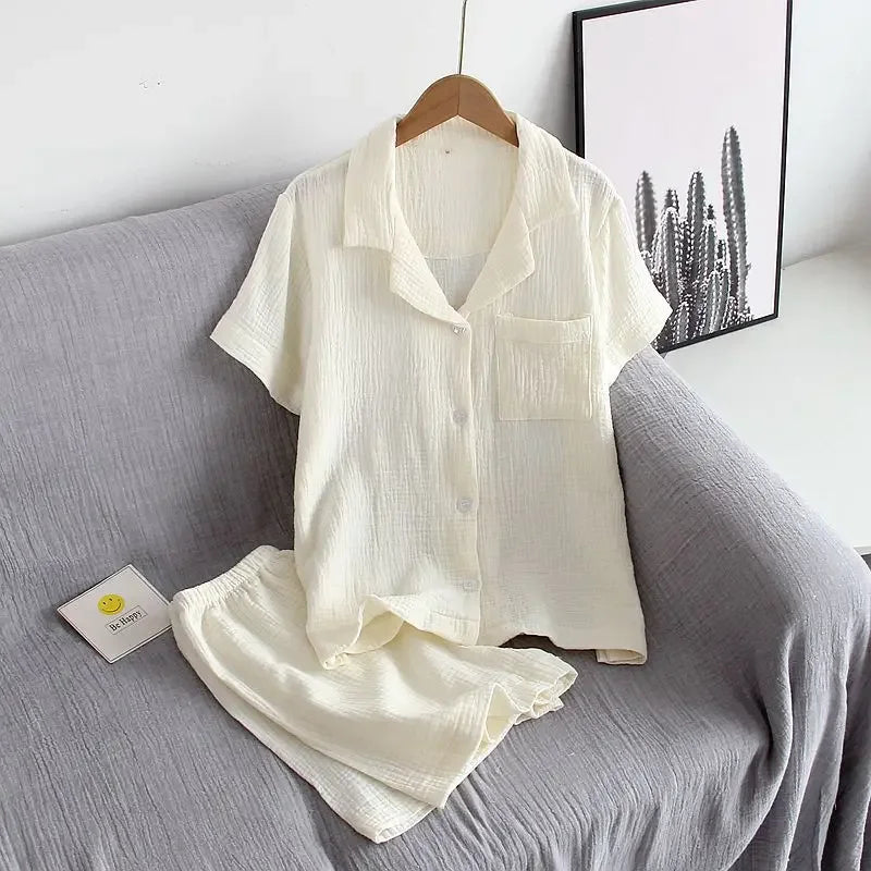 Damen Schlafanzug kurz Baumwolle – Pyjama Set Sommer – Produktansicht 49