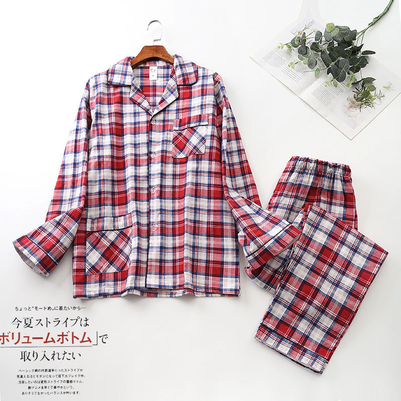 Herren Flanell Schlafanzug lang kariert – warmer Pyjama – Produktansicht 7