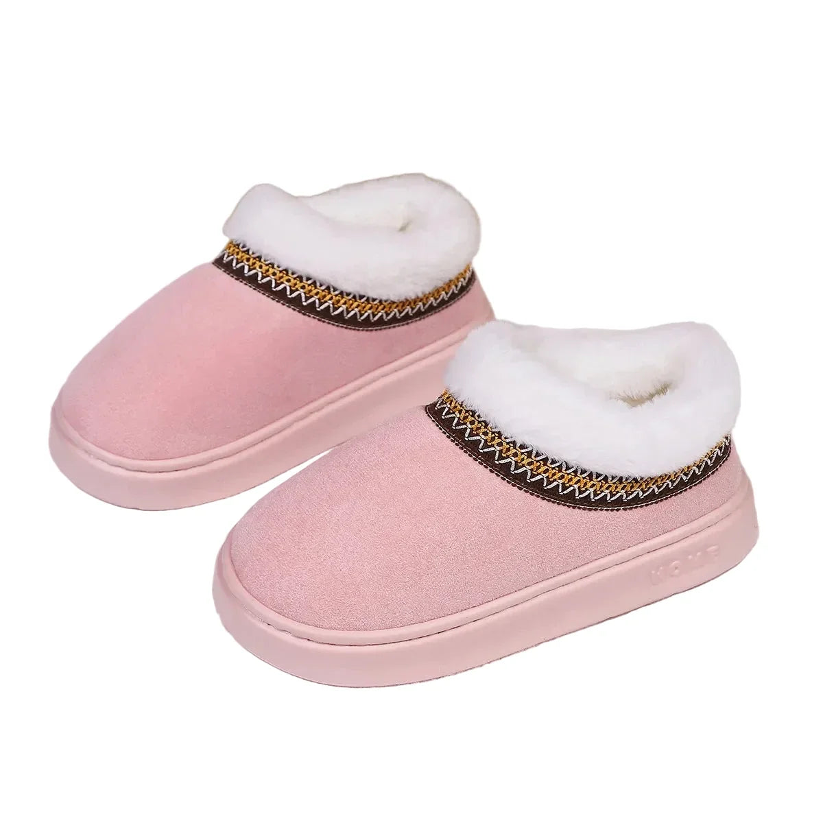 Damen Hausschuh-Stiefel Plüsch Plateau – warme Pantoffeln – Produktansicht 5