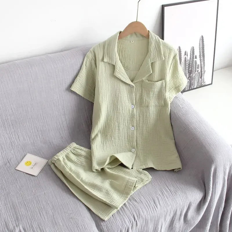 Damen Schlafanzug kurz Baumwolle – Pyjama Set Sommer – Produktansicht 50