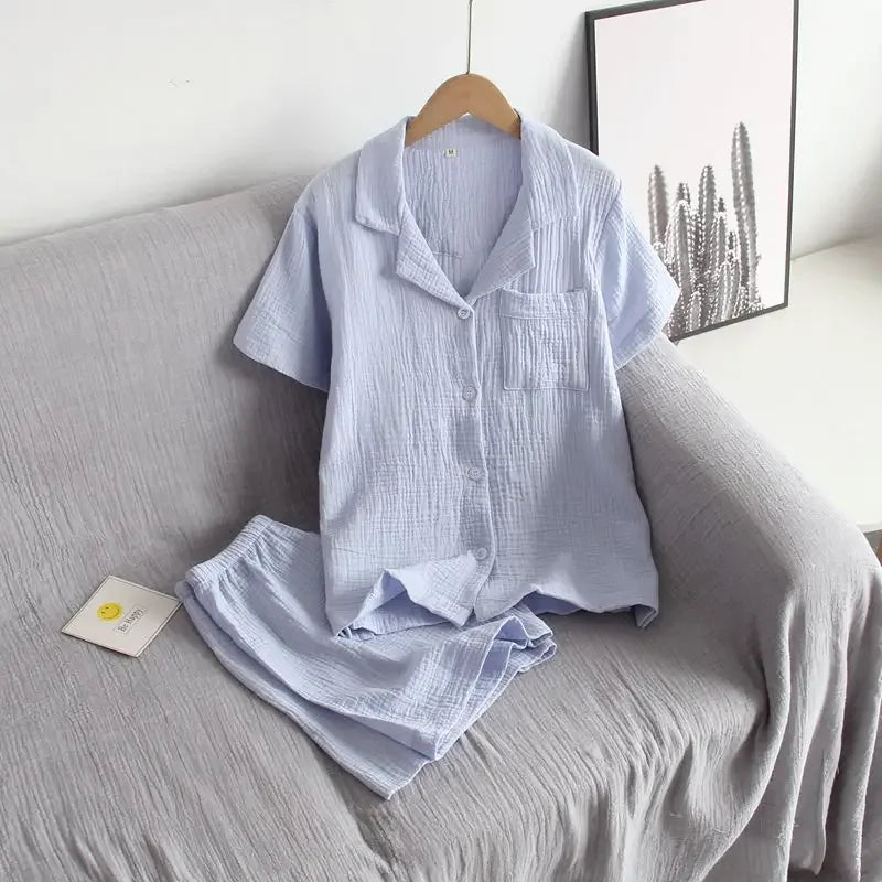 Damen Schlafanzug kurz Baumwolle – Pyjama Set Sommer – Produktansicht 44