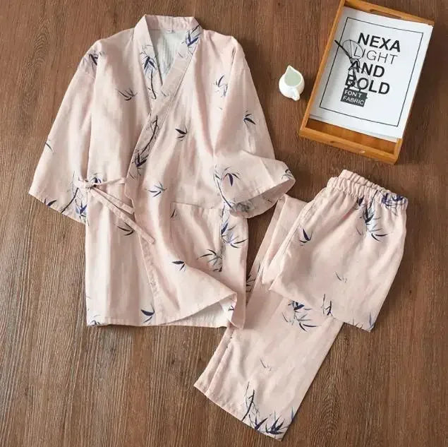 Damen Kimono Schlafanzug Baumwolle – Pyjama Set – Produktansicht 27